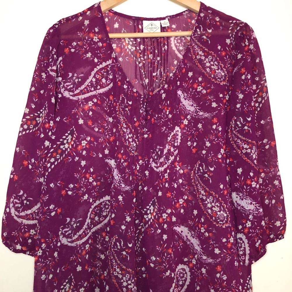 St. John’s Bay Women's Purple Sheer Blouse